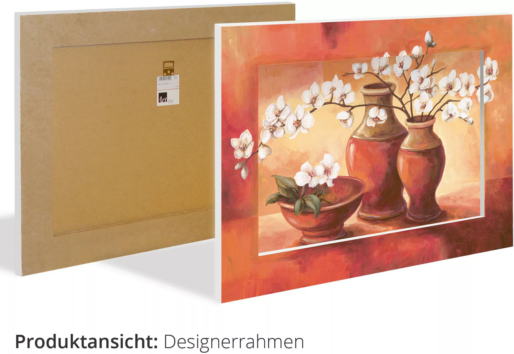 Artland Wandbild "Golden eingerahmte Kirschblüten", Vasen & Töpfe, (1 St.) günstig online kaufen