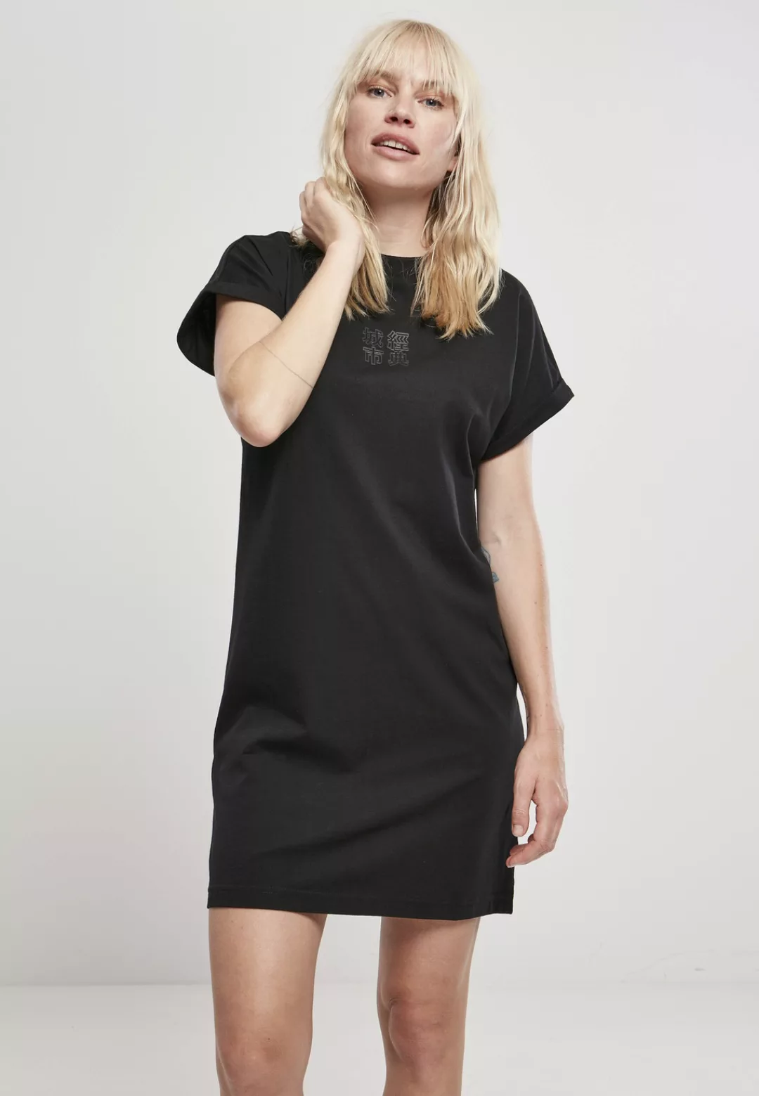 URBAN CLASSICS Shirtkleid "Urban Classics Damen Ladies Cut On Sleeve Printe günstig online kaufen