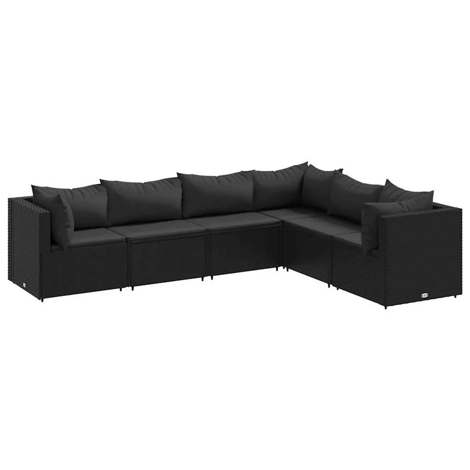 vidaXL 6-tlg Garten-Lounge-Set mit Kissen Schwarz Poly Rattan Modell 39 günstig online kaufen