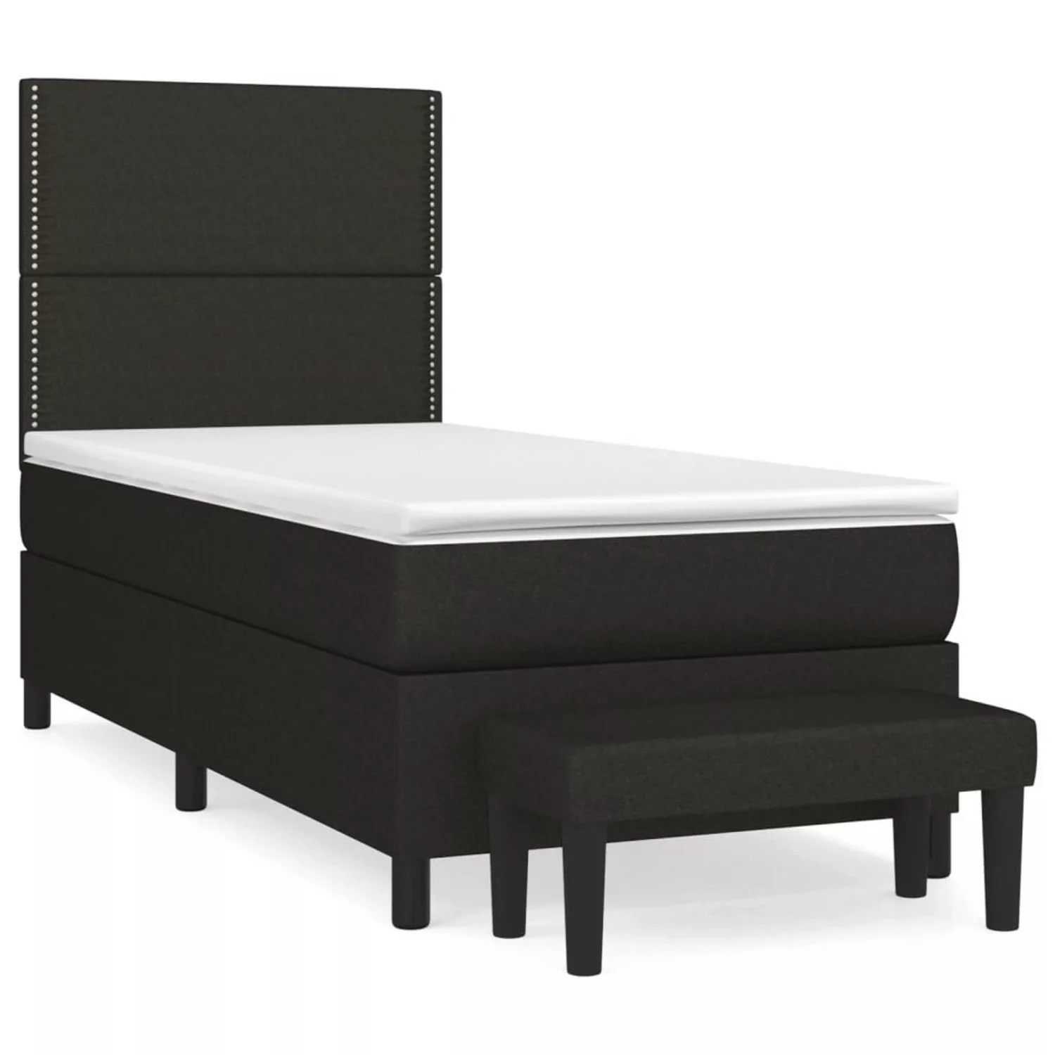 vidaXL Boxspringbett mit Matratze Schwarz 90x190 cm Stoff1467567 günstig online kaufen