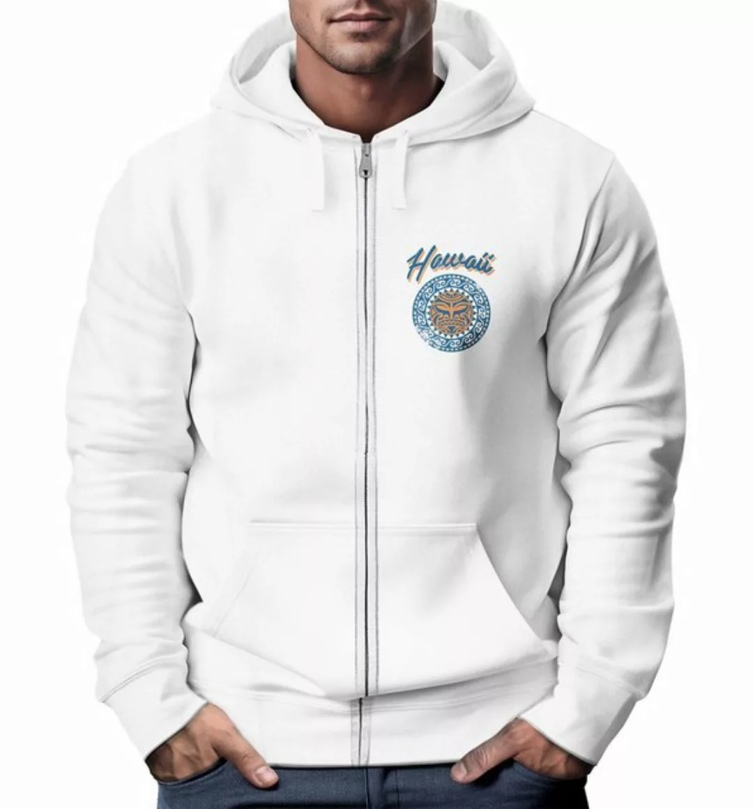 Neverless Sweatjacke Herren Sweatjacke mit Kapuze Zip Hoodie Hawaii Print T günstig online kaufen