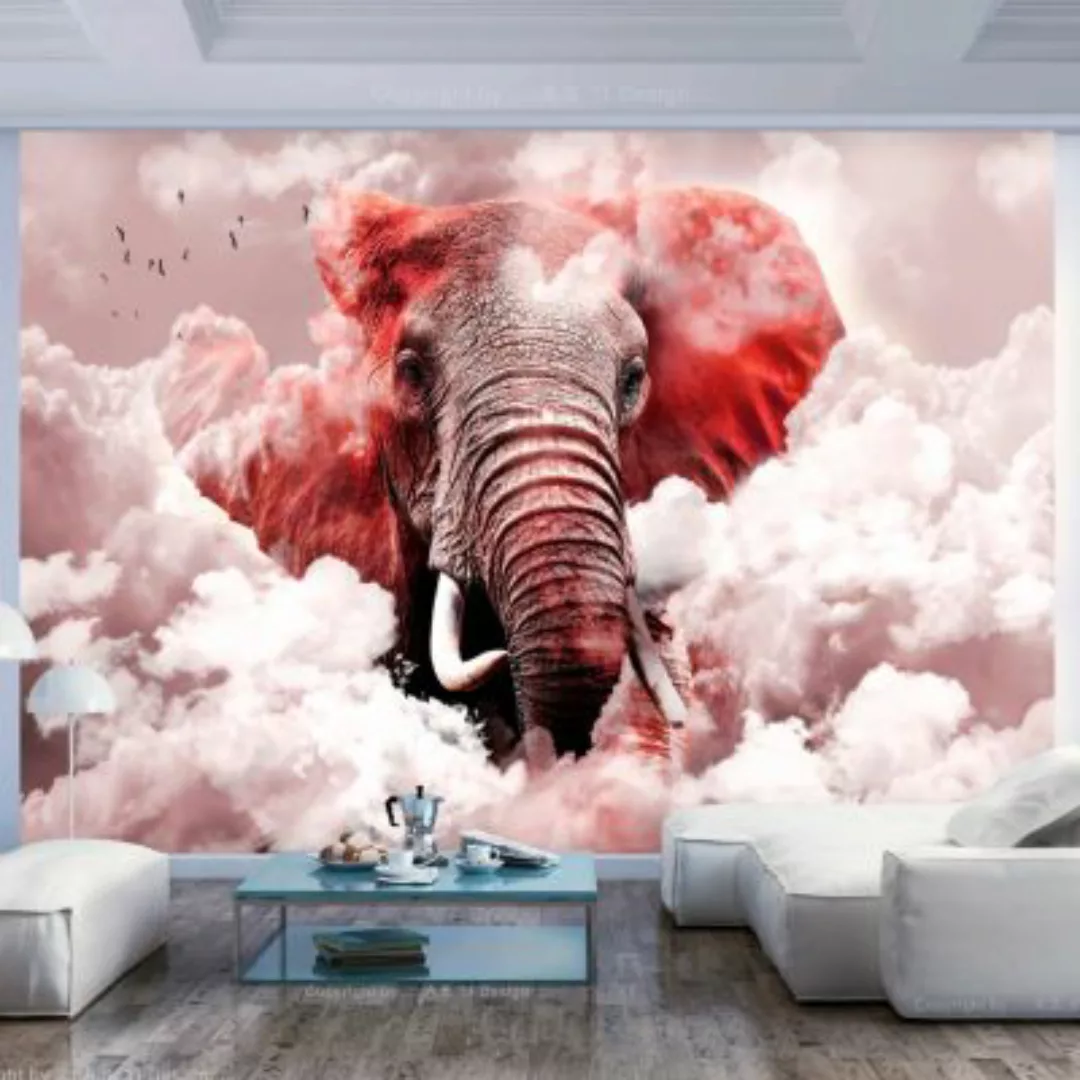 artgeist Fototapete Elephant in the Clouds (Pink) mehrfarbig Gr. 350 x 245 günstig online kaufen