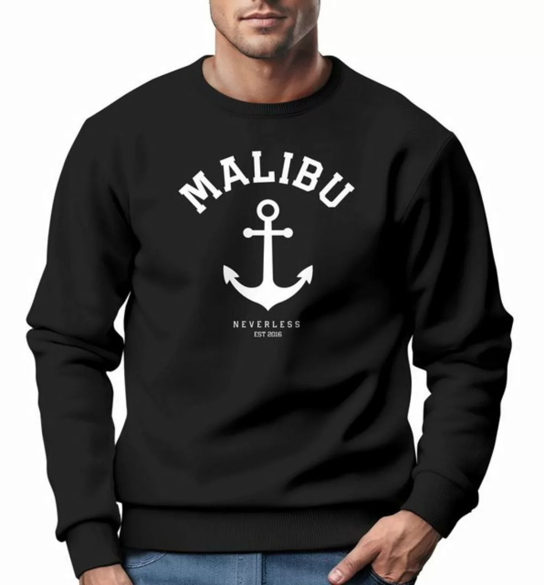 Neverless Sweatshirt Sweatshirt Herren Anker Anchor Malibu Rundhals-Pullove günstig online kaufen