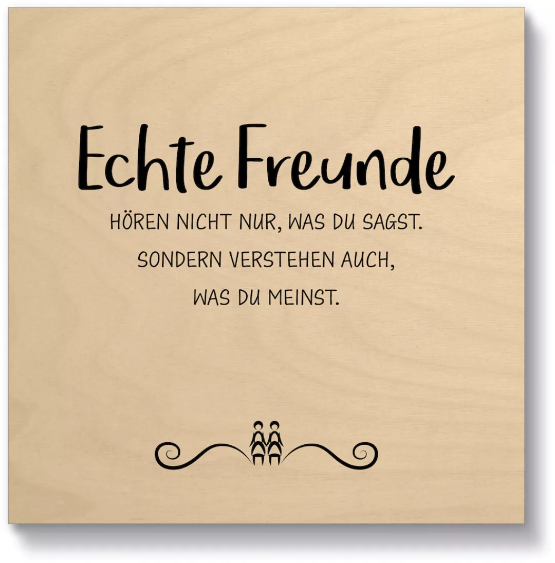 Artland Holzbild "Echte Freunde", Sprüche & Texte, (1 St.) günstig online kaufen