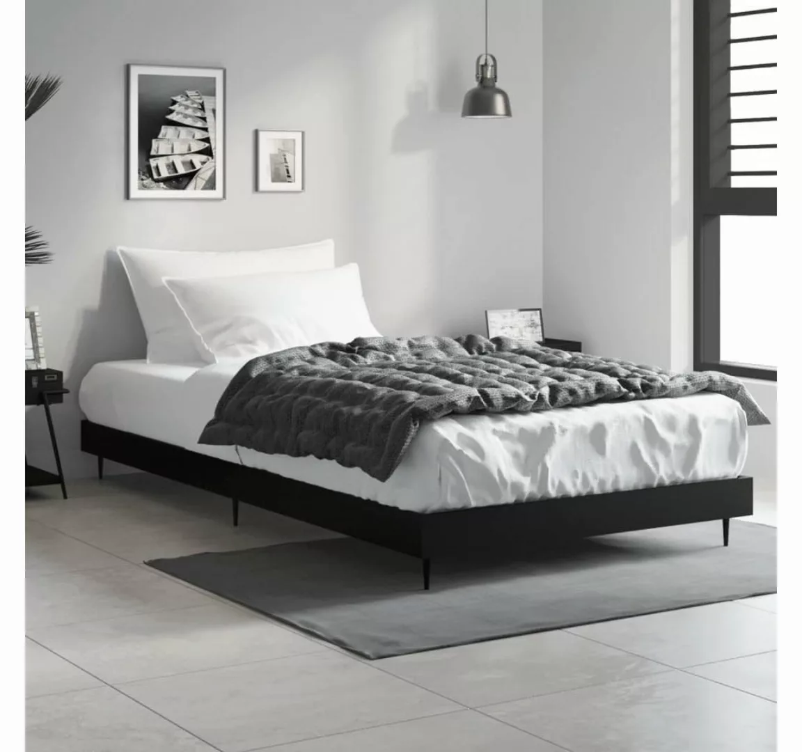 furnicato Bett Bettgestell Schwarz 90x200 cm Holzwerkstoff günstig online kaufen