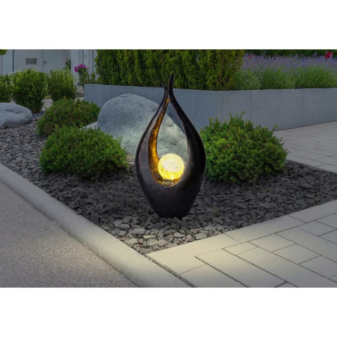 LED-Solarleuchte bronze Kunststoff B/H/T: ca. 13x50x26,5 cm günstig online kaufen