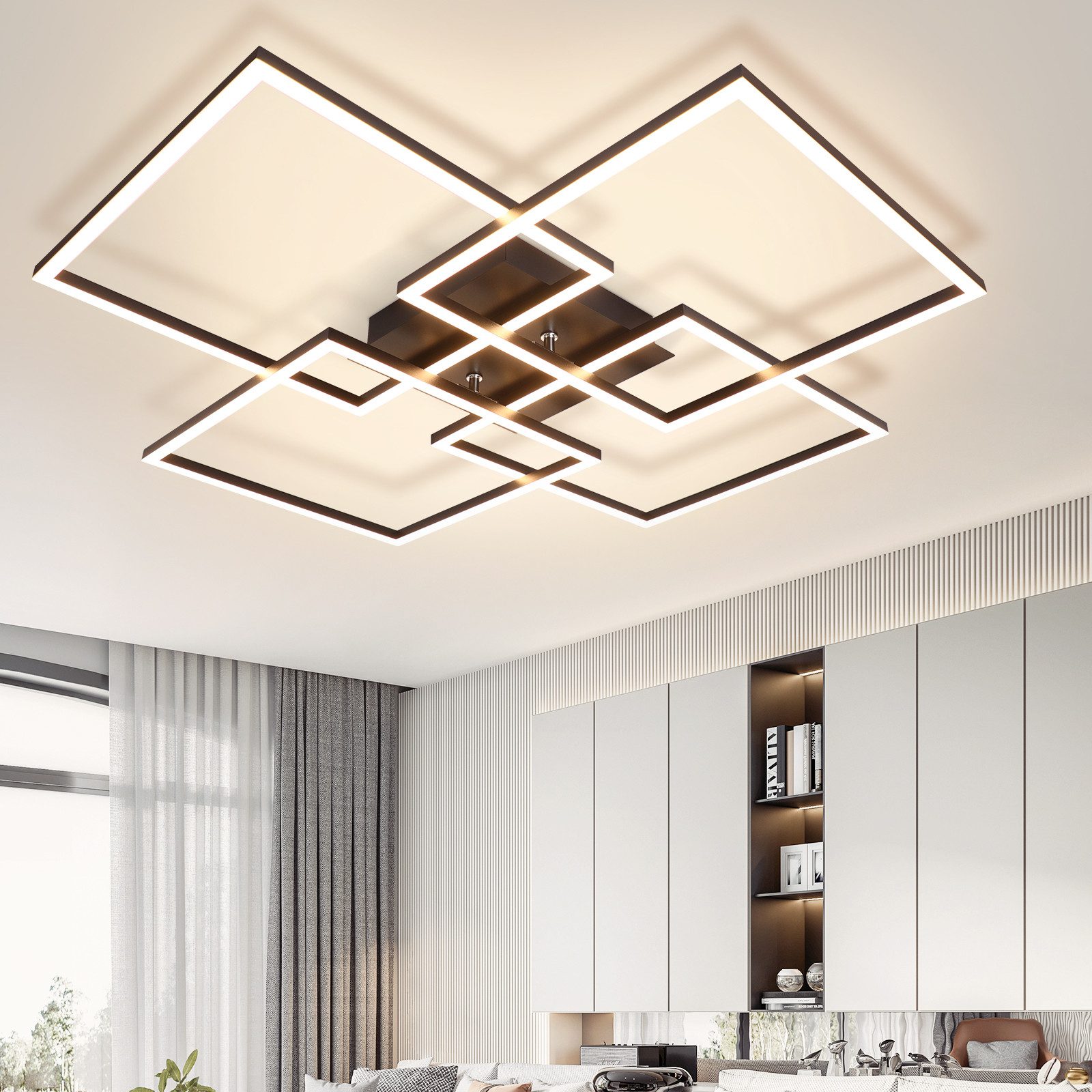 ZMH LED Deckenleuchte Wohnzimmer 4 Rahmen günstig online kaufen