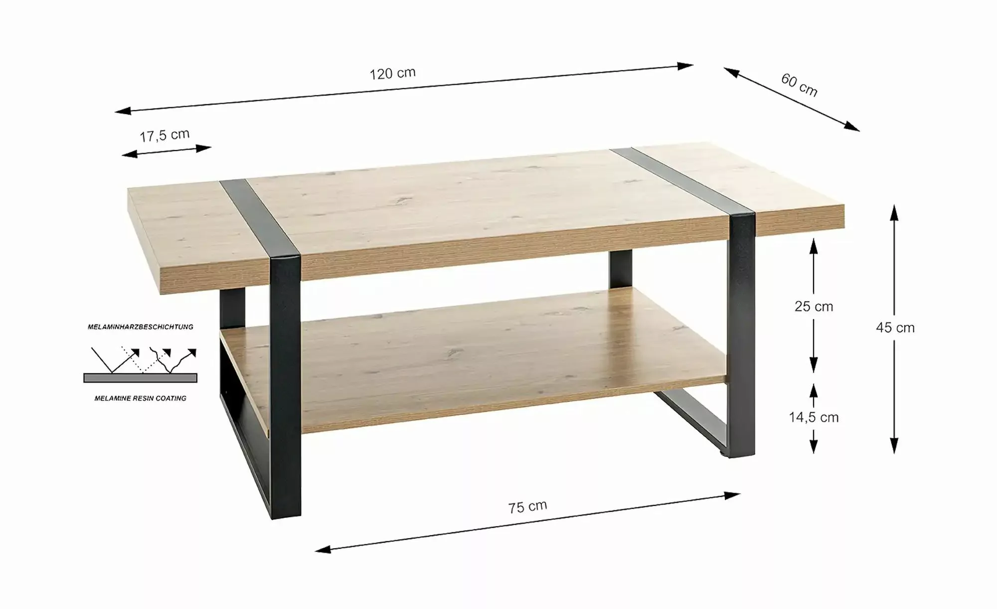 Couchtisch  Schwerin ¦ holzfarben ¦ Maße (cm): B: 60 H: 45 Tische > Couchti günstig online kaufen