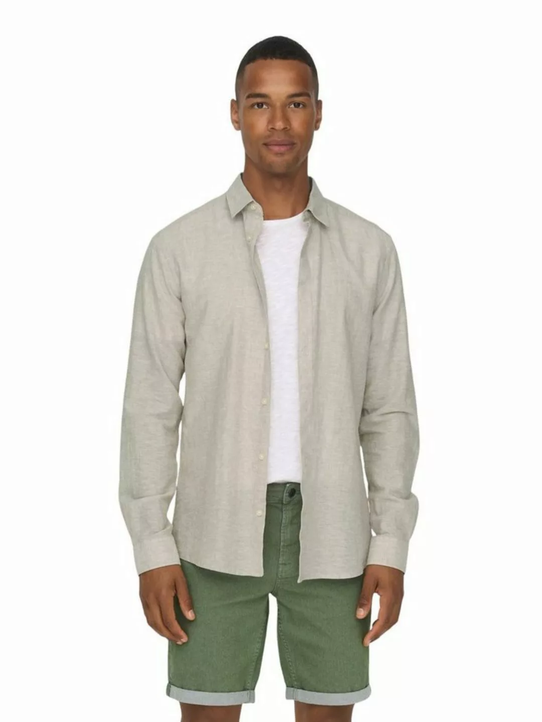 ONLY & SONS Langarmhemd ONSCAIDEN LS SOLID LINEN SHIRT NOOS günstig online kaufen