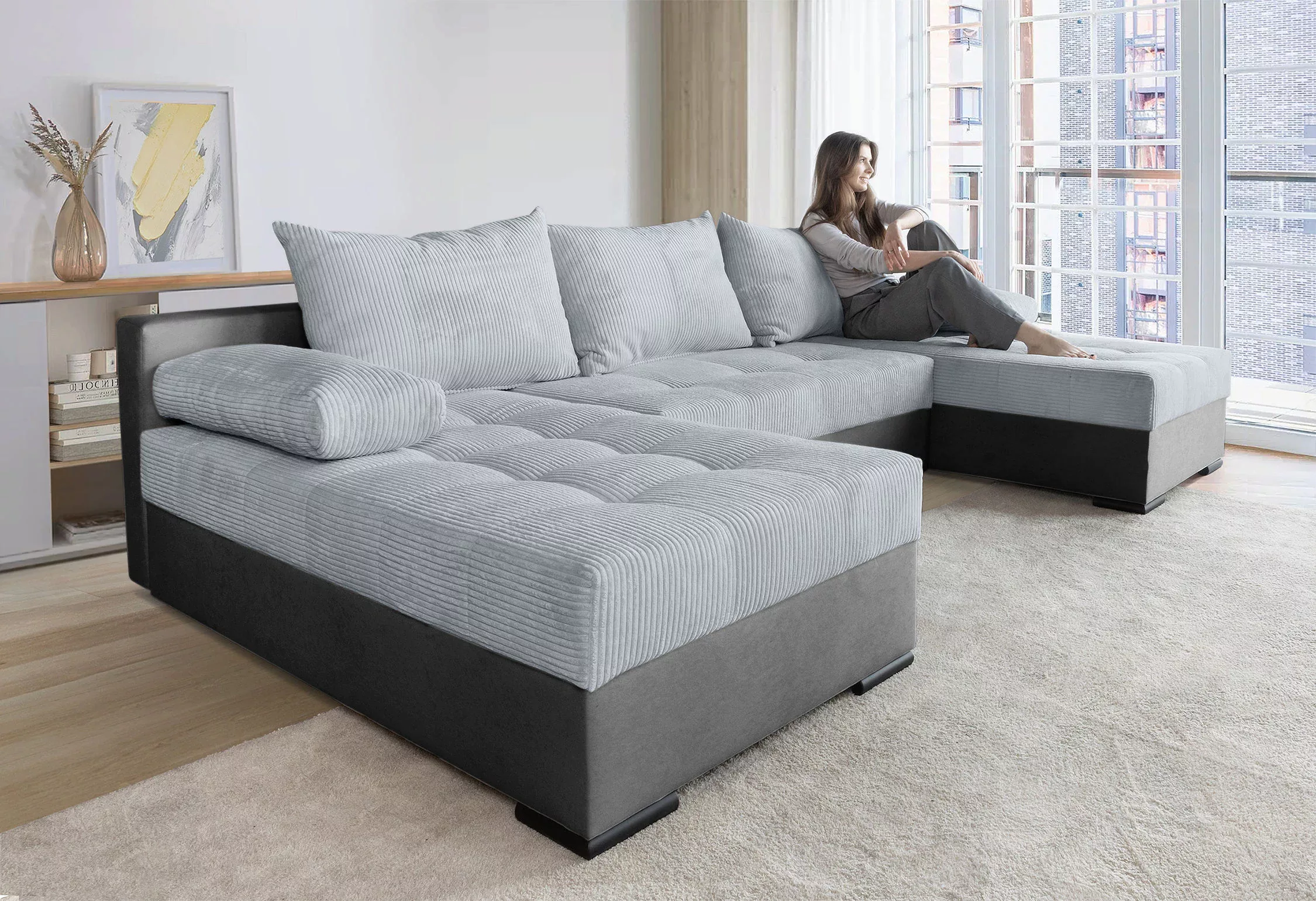 COLLECTION AB Wohnlandschaft "Josy, U-Form, Schlafsofa mit Bettkasten", (Co günstig online kaufen