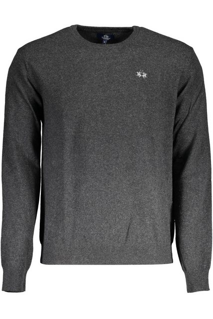 La Martina Strickpullover Eleganter Herren-Pullover Grau mit Stickerei und günstig online kaufen