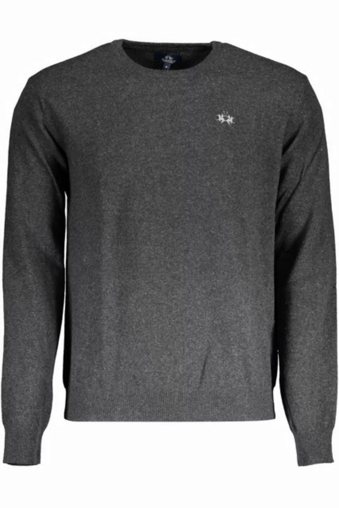 La Martina Strickpullover Eleganter Herren-Pullover Grau mit Stickerei und günstig online kaufen