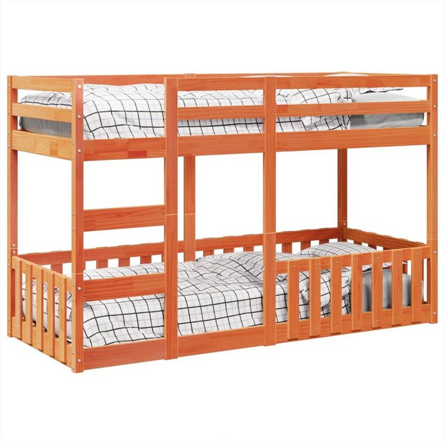 vidaXL Bett Etagenbett Wachsbraun 75x190 cm Massivholz Kiefer günstig online kaufen