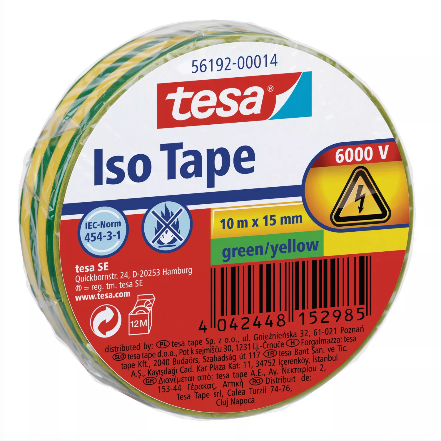 Tesa Iso Tape Gelb-Grün 10 m x 15 mm günstig online kaufen