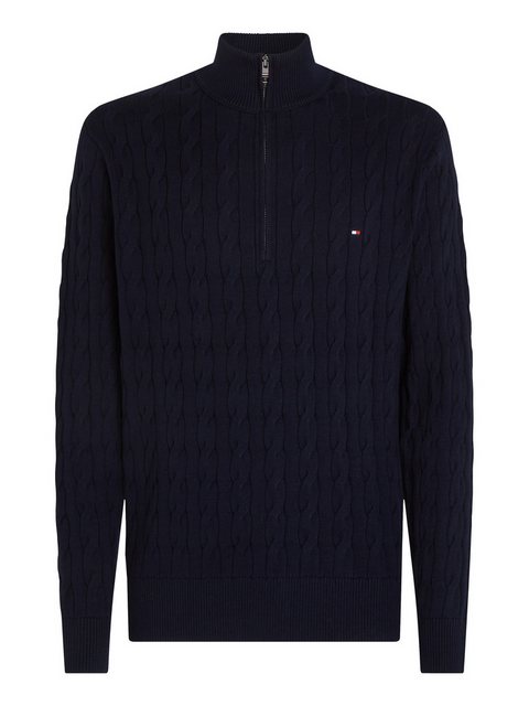 Tommy Hilfiger Strickpullover CLASSIC COTTON CABLE ZIP MOCK mit modischem Z günstig online kaufen