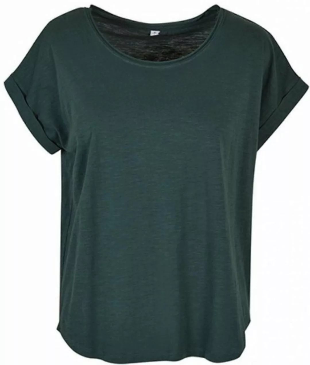 Build Your Brand Rundhalsshirt Damen Long Slub Tee / Hinten extra lang gesc günstig online kaufen