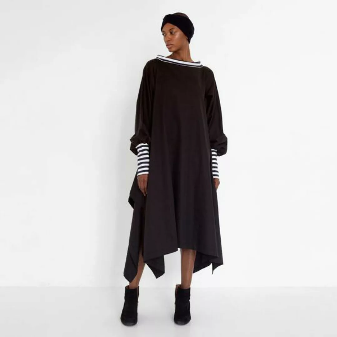 Drapiertes Kleid Mit Gestreiften Details Aus Bio-baumwolle günstig online kaufen