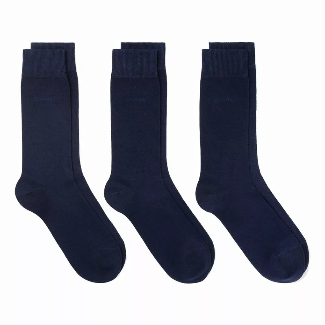 GANT Herren Socken 3er Pack - Soft Cotton Socks, Strümpfe, einfarbig Schwar günstig online kaufen