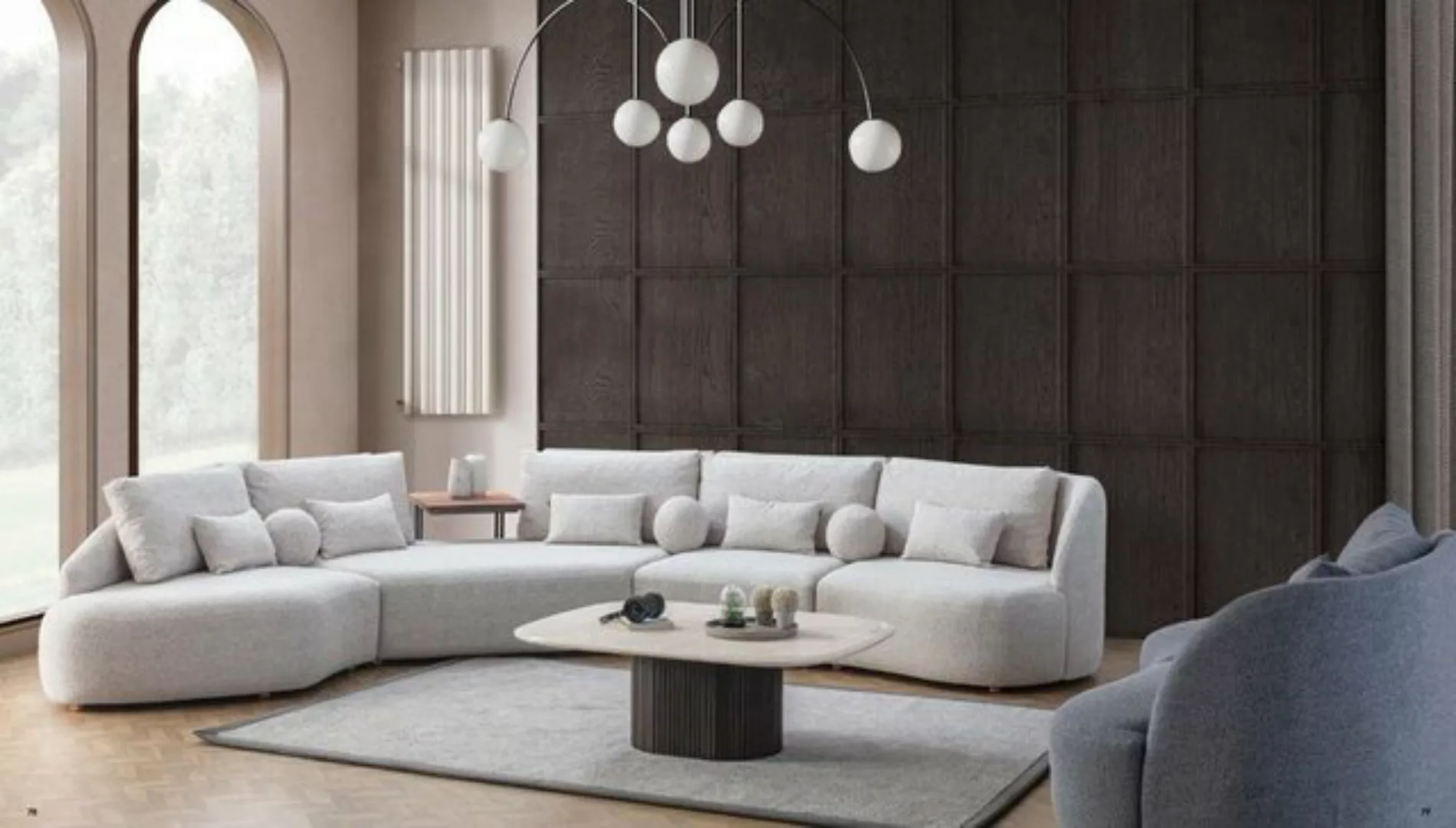 JVmoebel Ecksofa Weißes Ecksofa Modernes L-Form Sofa Wohnzimmer Couchen Hol günstig online kaufen