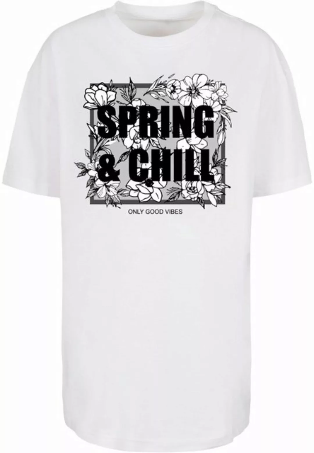 Merchcode T-Shirt Merchcode Damen Ladies Spring And Chill Oversized Boyfrie günstig online kaufen