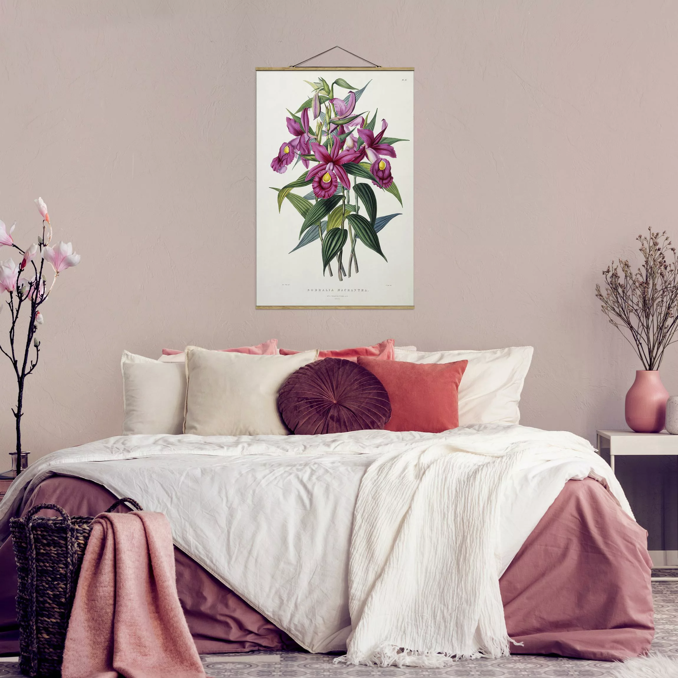Stoffbild Blumen mit Posterleisten - Hochformat Maxim Gauci - Orchidee I günstig online kaufen