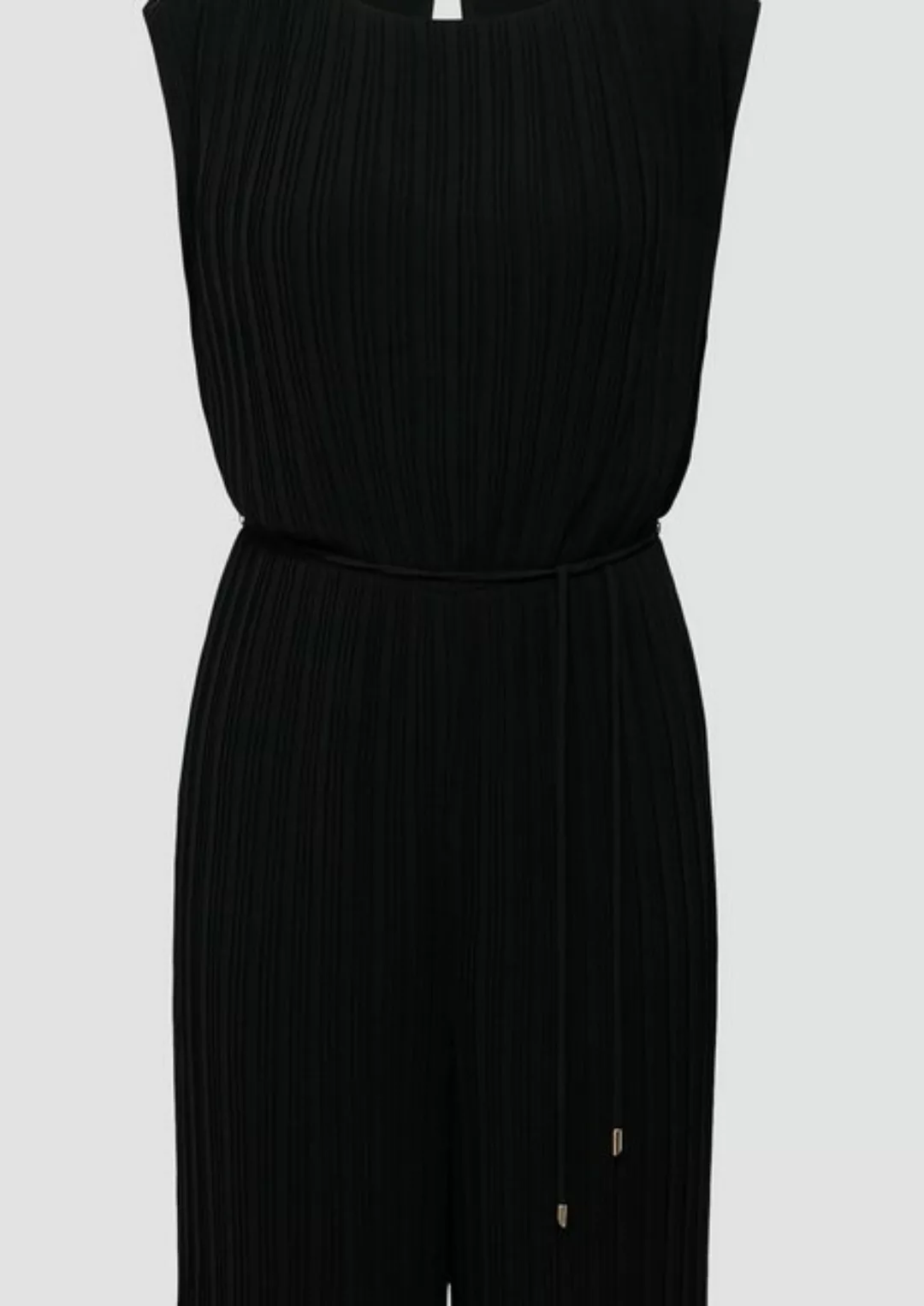 s.Oliver BLACK LABEL Overall Plissierter Jumpsuit aus Chiffon mit Bindegürt günstig online kaufen