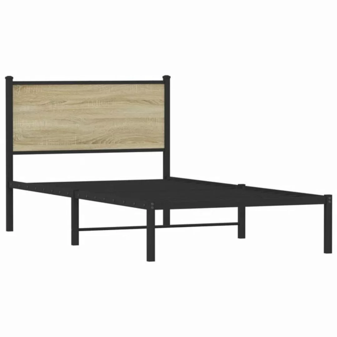 vidaXL Bett Metallbett ohne Matratze Sonoma-Eiche 100x190 cm günstig online kaufen