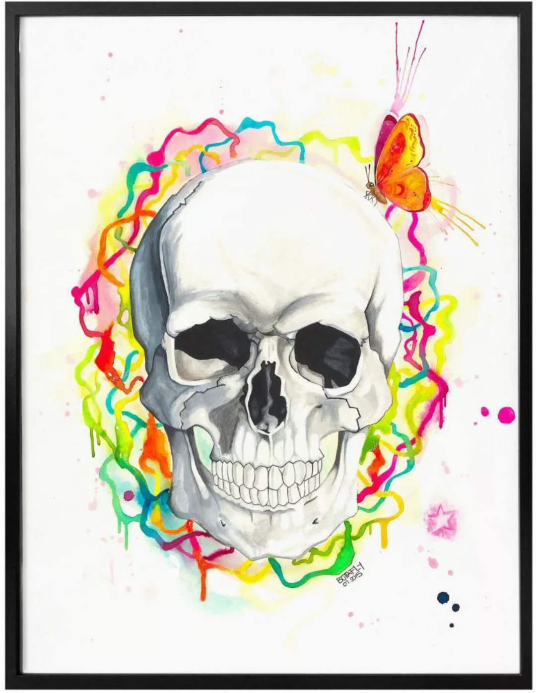 Wall-Art Poster »Skull«, Schriftzug, (1 St.), Poster ohne Bilderrahmen günstig online kaufen