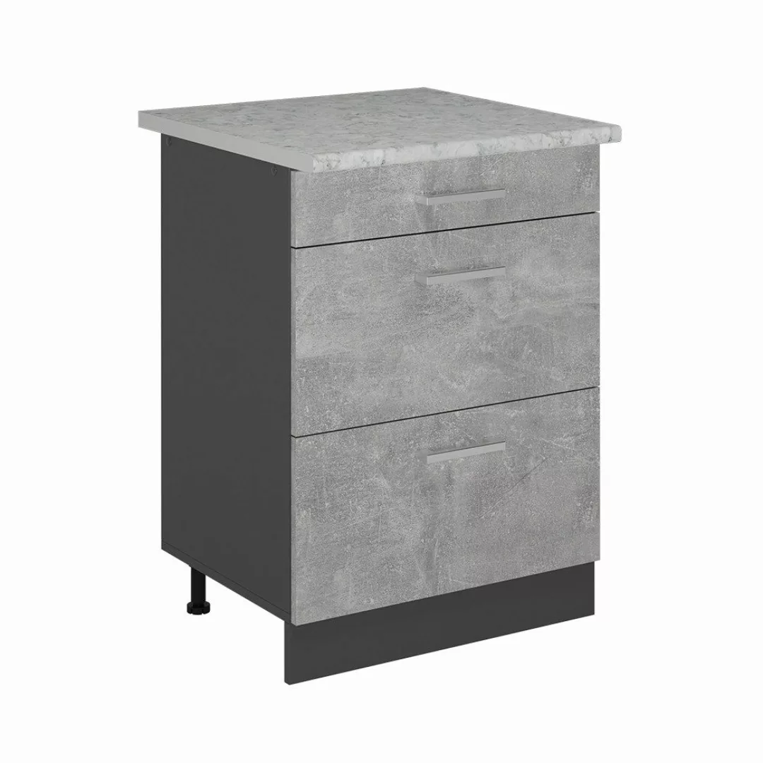 Vicco Unterschrank R-Line, Beton/Anthrazit, 60 cm günstig online kaufen