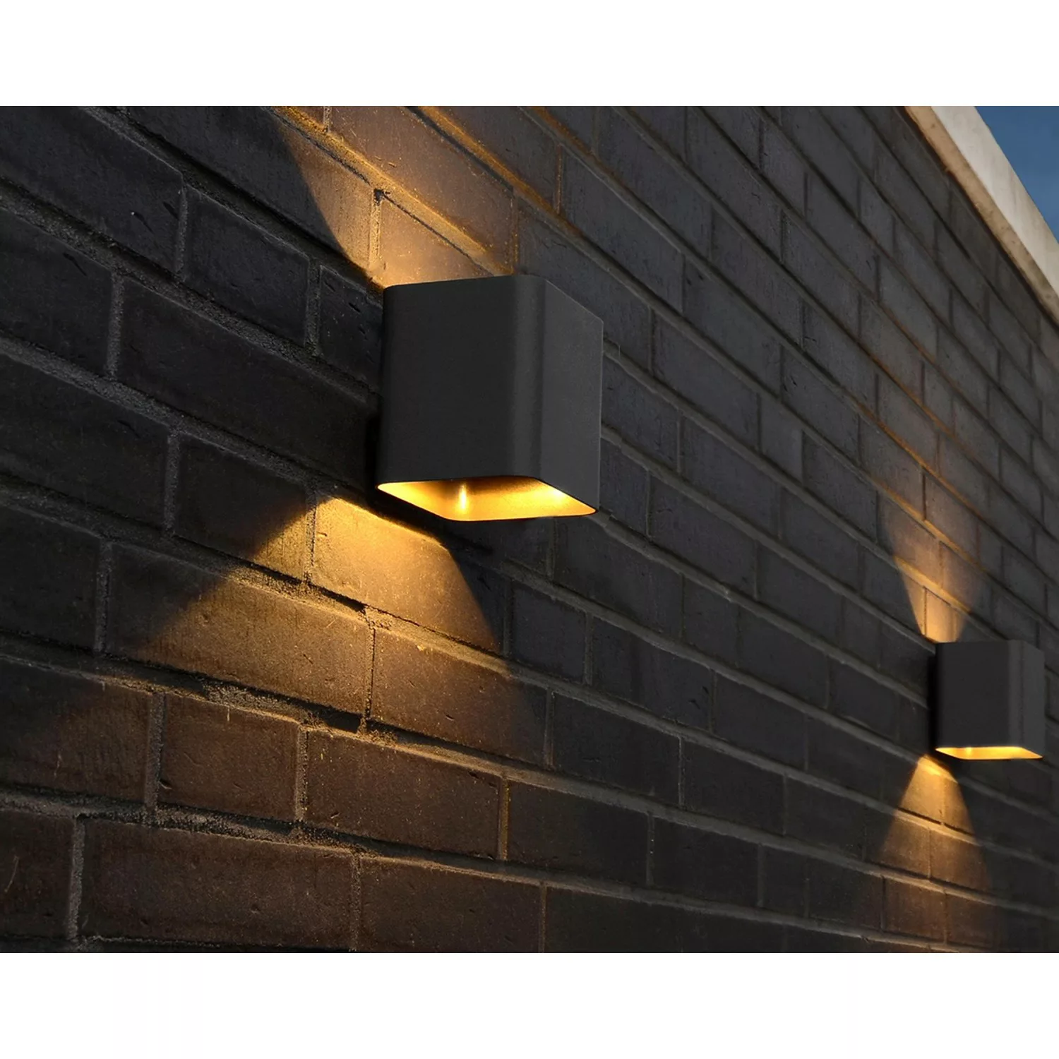 LED Wandleuchte Dodd in Anthrazit W 540lm IP54 eckig günstig online kaufen