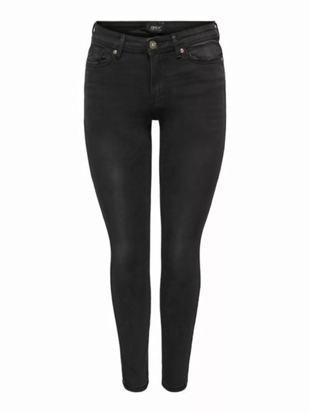 Only Damen Jeans ONLWAUW MID SK BJ1097 Skinny Fit - Schwarz - Washed Black günstig online kaufen