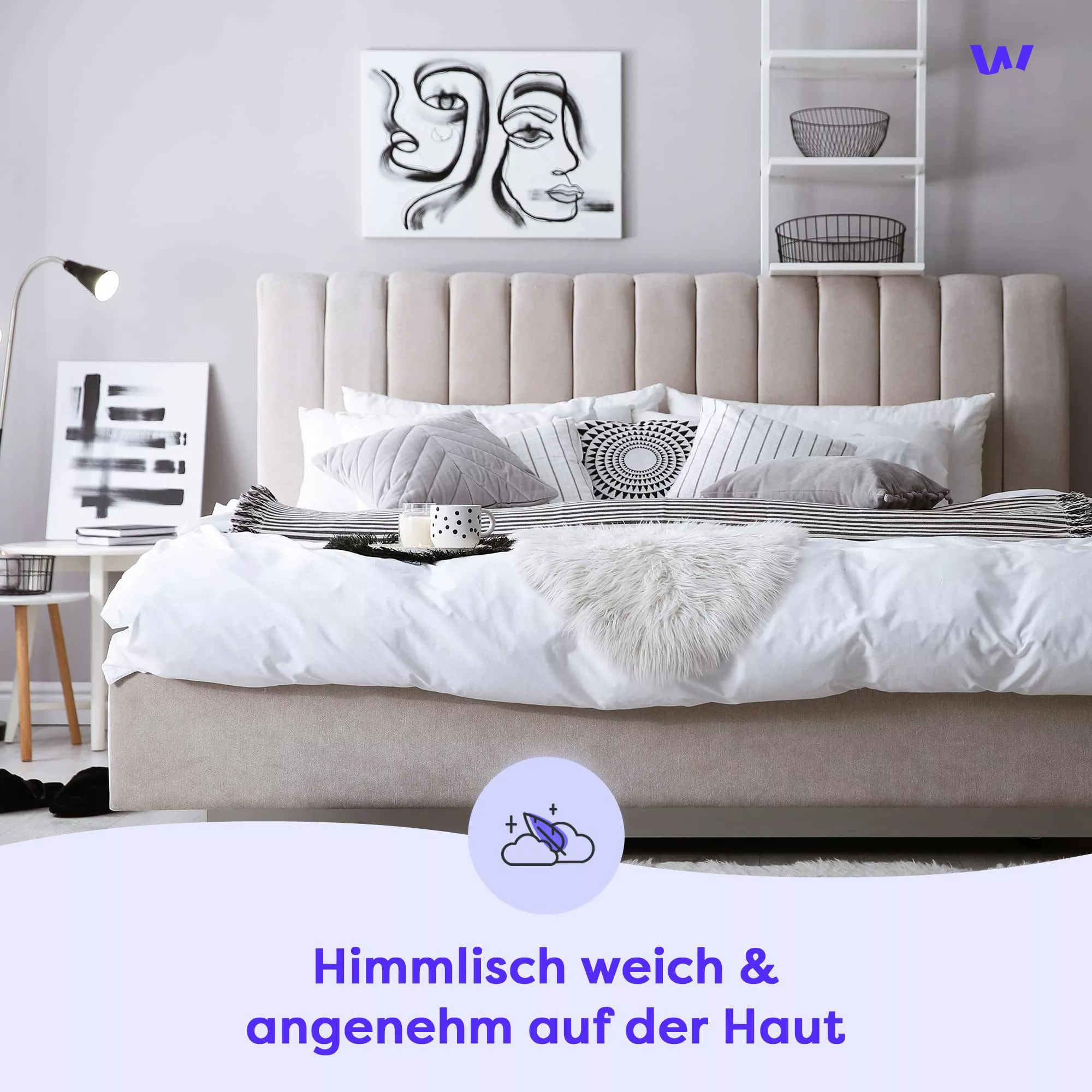 Wolkenfeld Bettwäsche Baumwolle Hellgrau - Atmungsaktiv günstig online kaufen