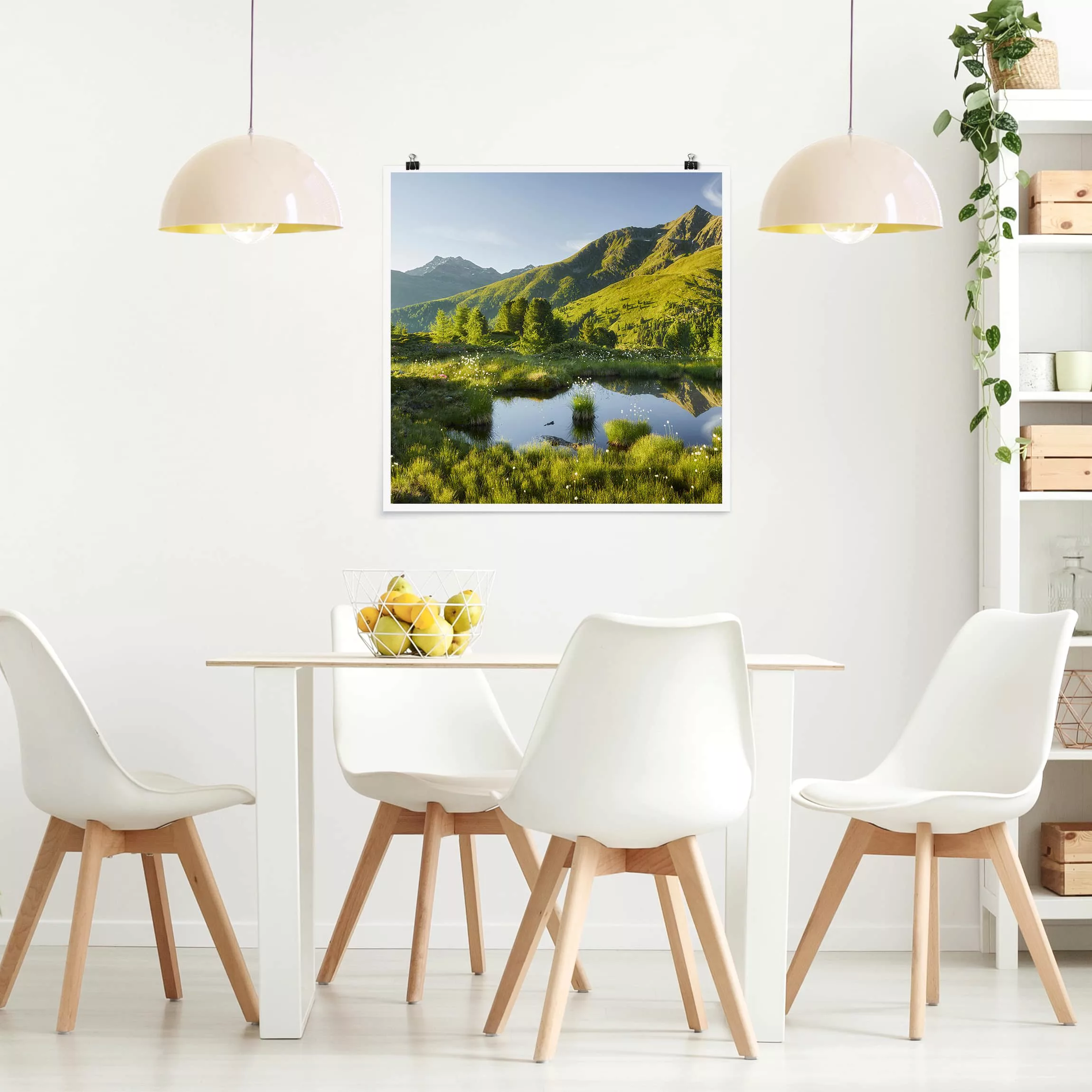 Poster Natur & Landschaft - Quadrat Blick vom Hirschbichl ins Defereggental günstig online kaufen