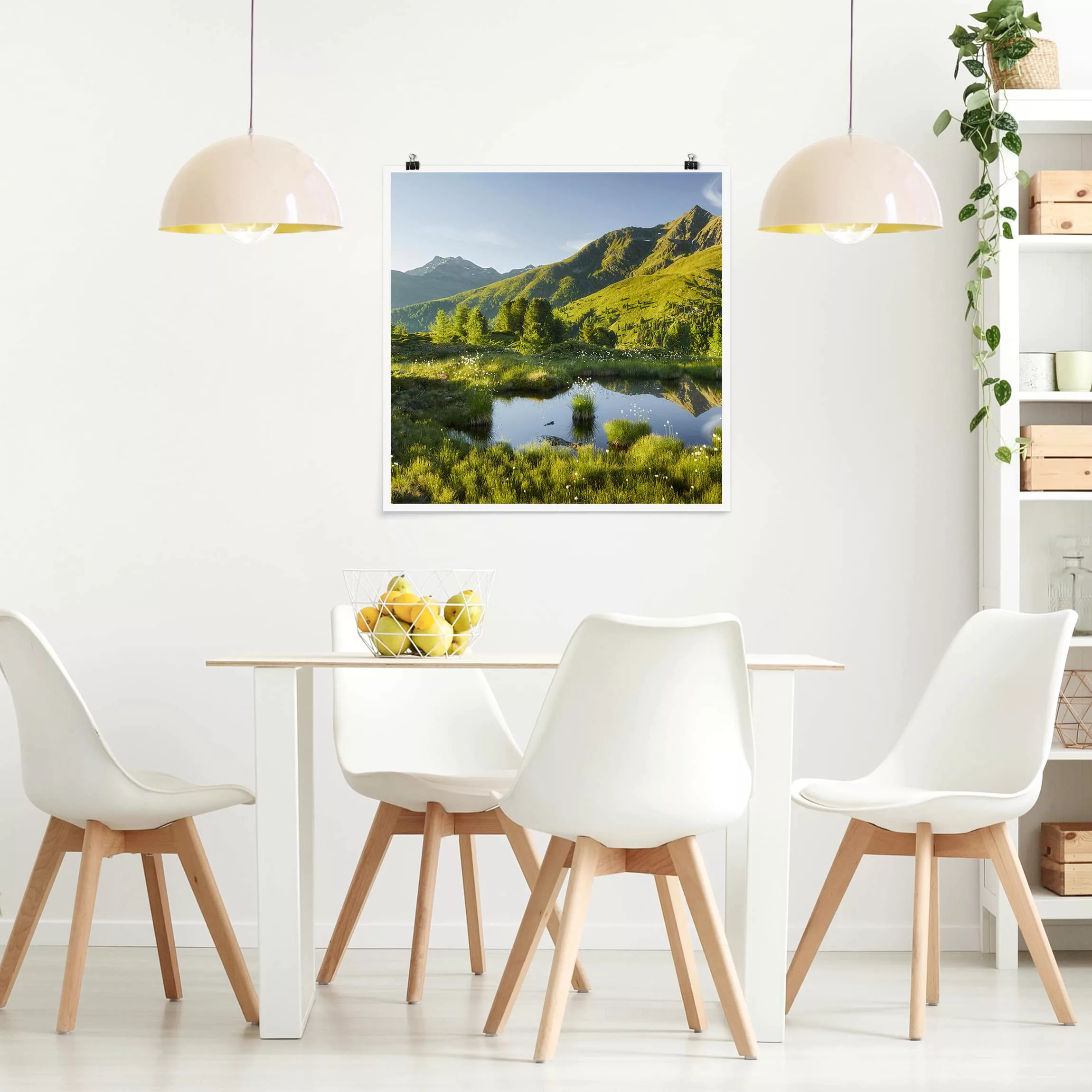 Poster - Quadrat Blick vom Hirschbichl ins Defereggental günstig online kaufen