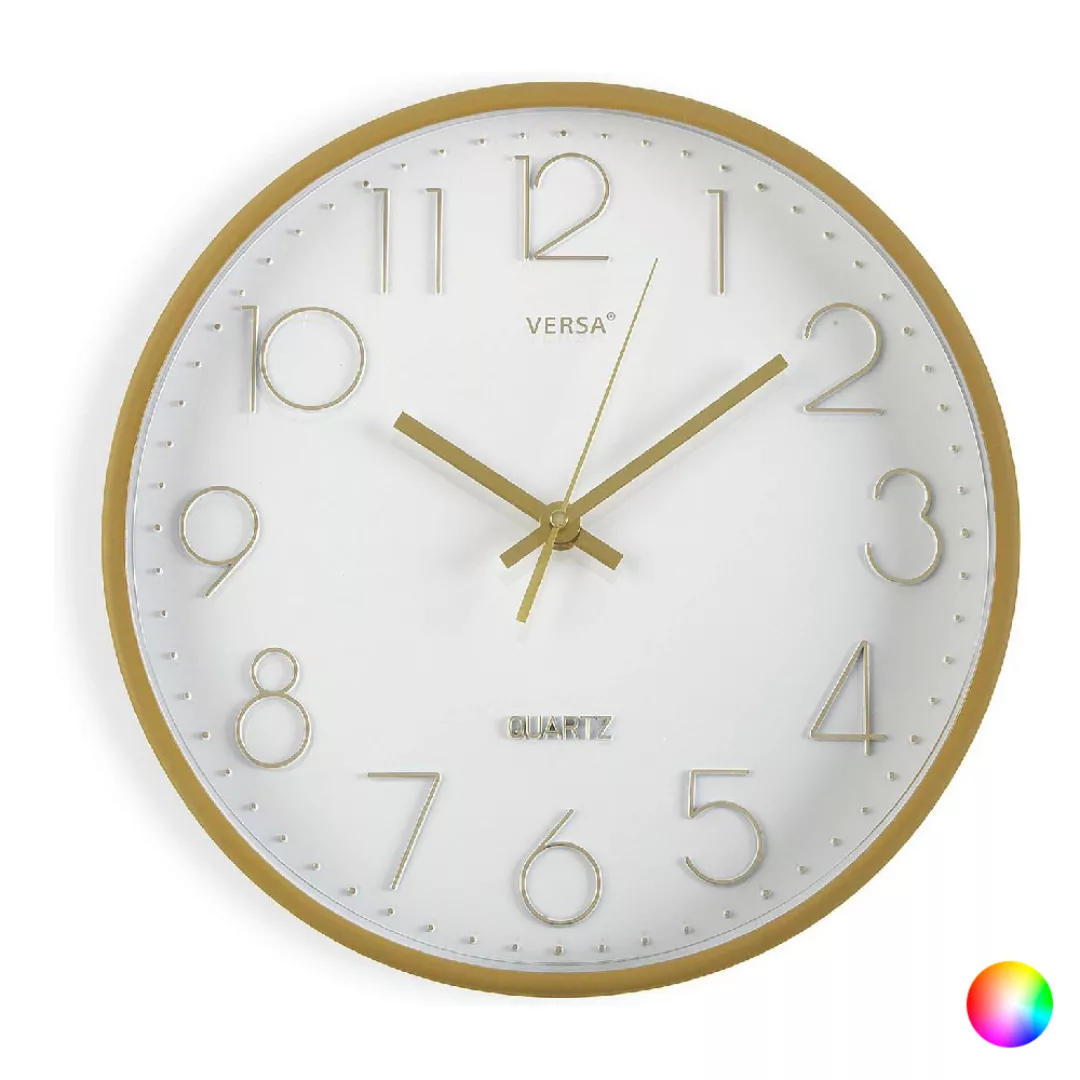 Wanduhr Golden Kunststoff (4 X 30 X 30 Cm) günstig online kaufen