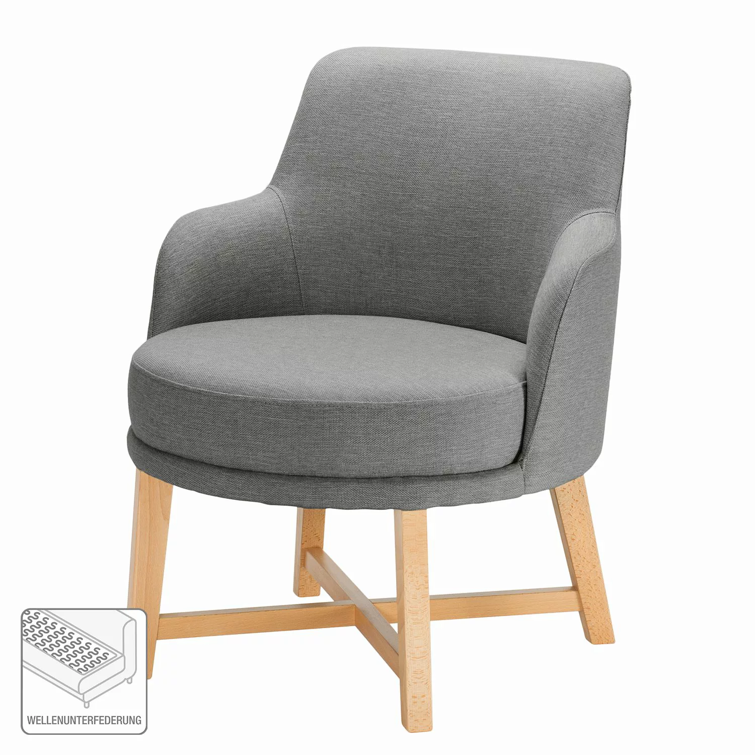 home24 Mørteens Sessel Siabu Grau Strukturstoff 67x79x68 cm (BxHxT) günstig online kaufen