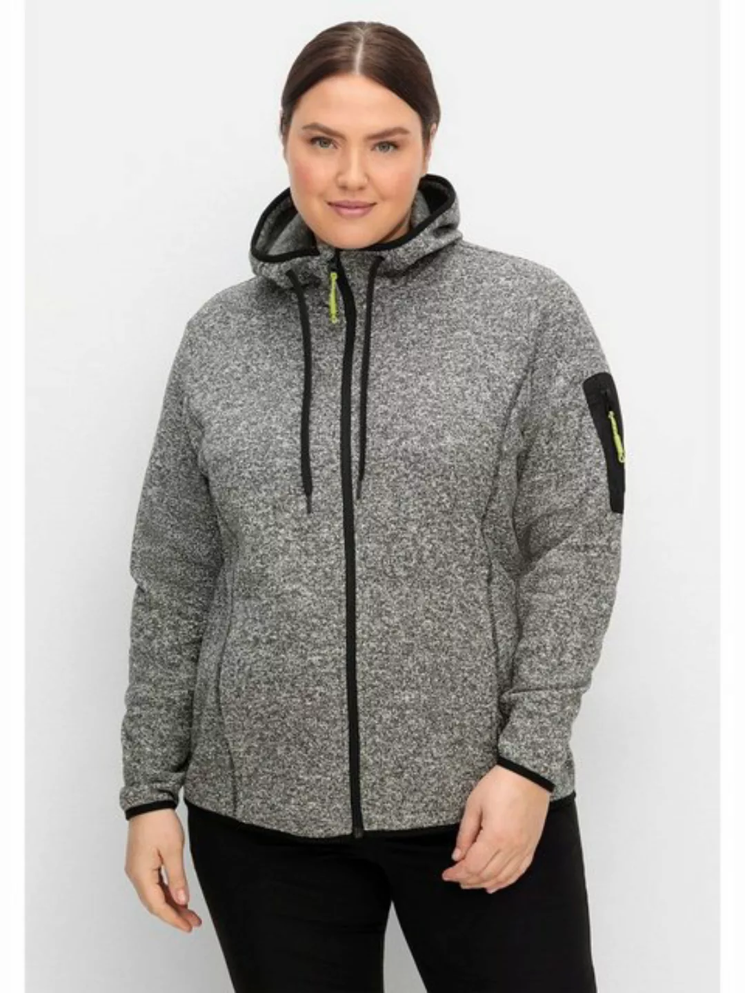 Sheego Strickjacke "Große Größen", aus atmungsaktivem Strickfleece günstig online kaufen