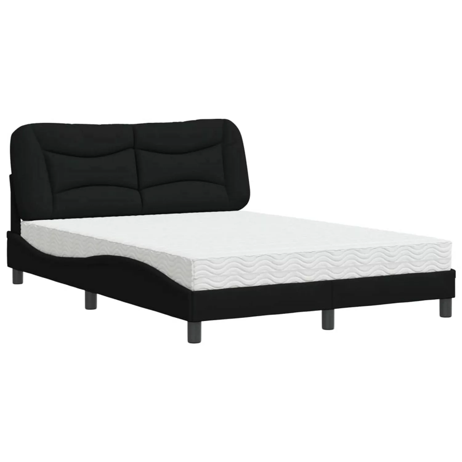 vidaXL Bett mit Matratze Schwarz 120x200 cm Stoff Modell 12007271 günstig online kaufen