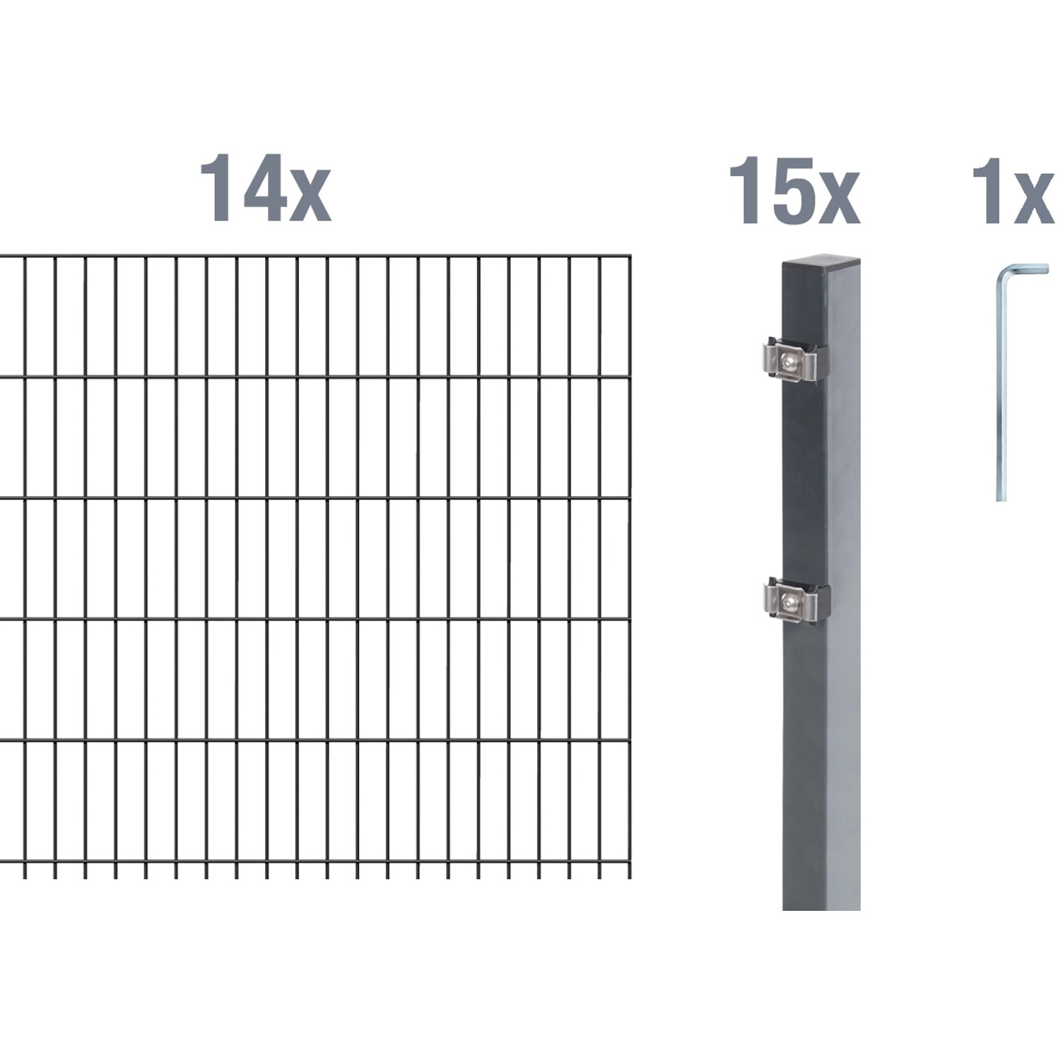 Alberts Doppelstabmattenzaun Grundset, (Set), Höhe: 80-160 günstig online kaufen