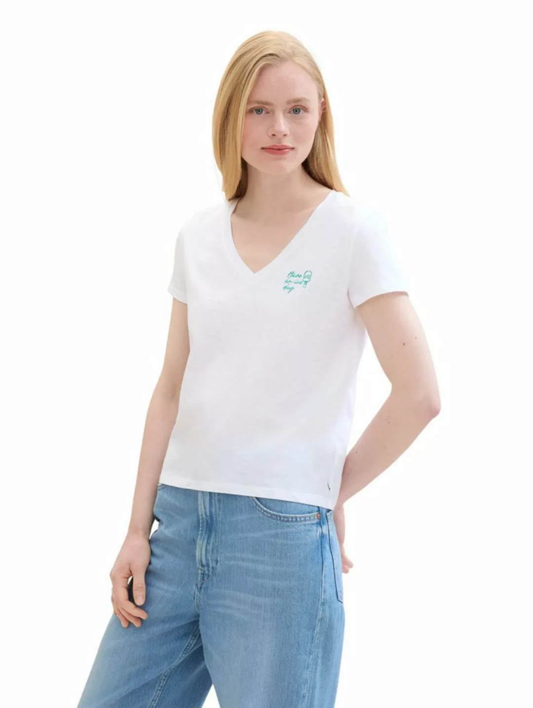 TOM TAILOR Denim T-Shirt mit Statement-Print günstig online kaufen