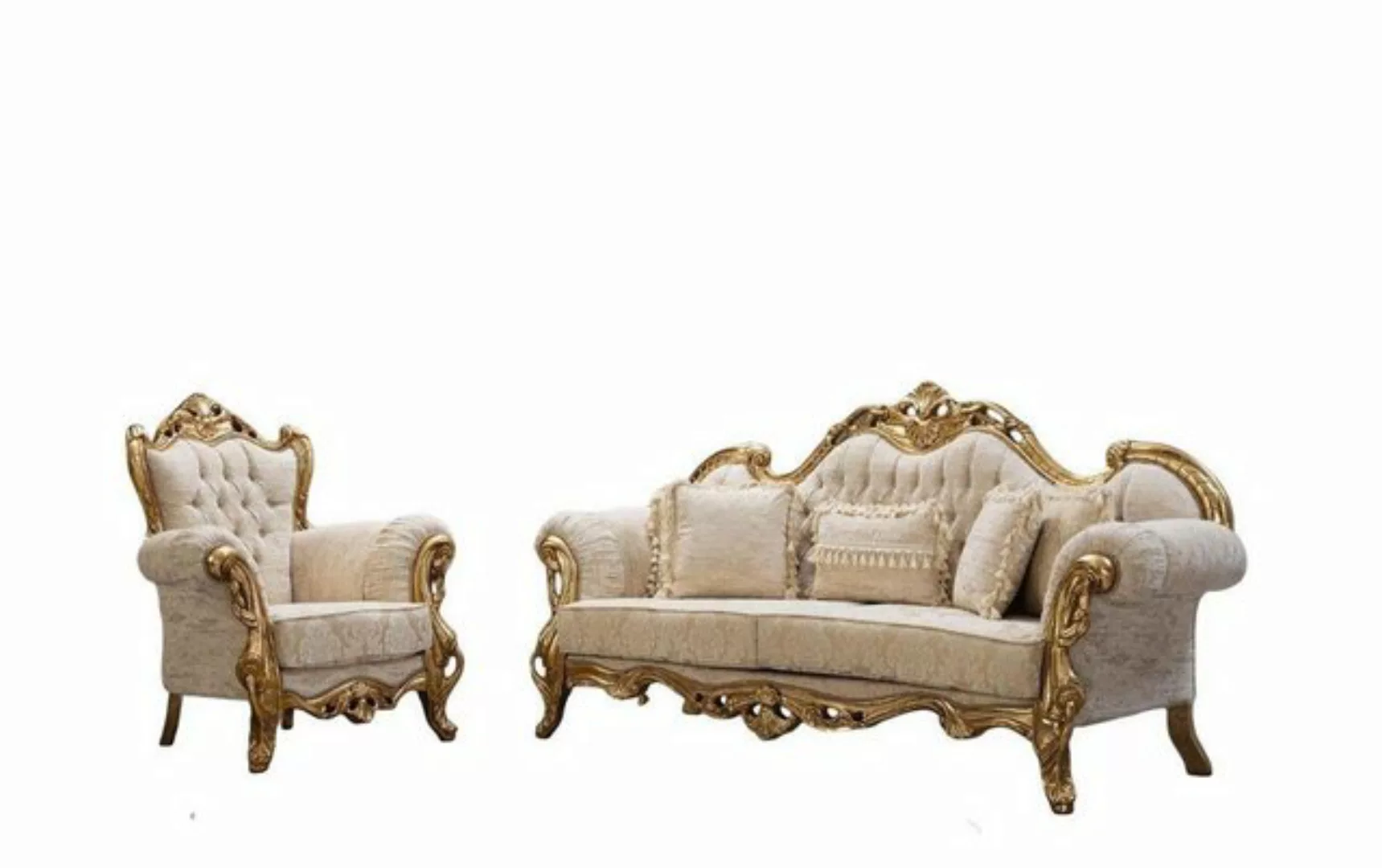 Xlmoebel Sofa Klassische Möbel Sofa-Set mit 3-Sitzer Couch und Sessel, 2 Te günstig online kaufen