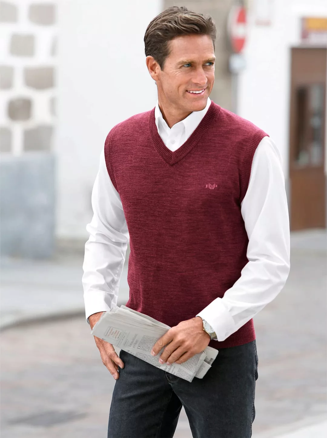 Marco Donati V-Ausschnitt-Pullover "Pullunder" günstig online kaufen