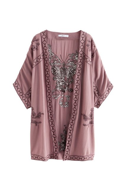 Next Blusenkimono Langer bestickter Kimono-Morgenmantel (1-tlg) günstig online kaufen