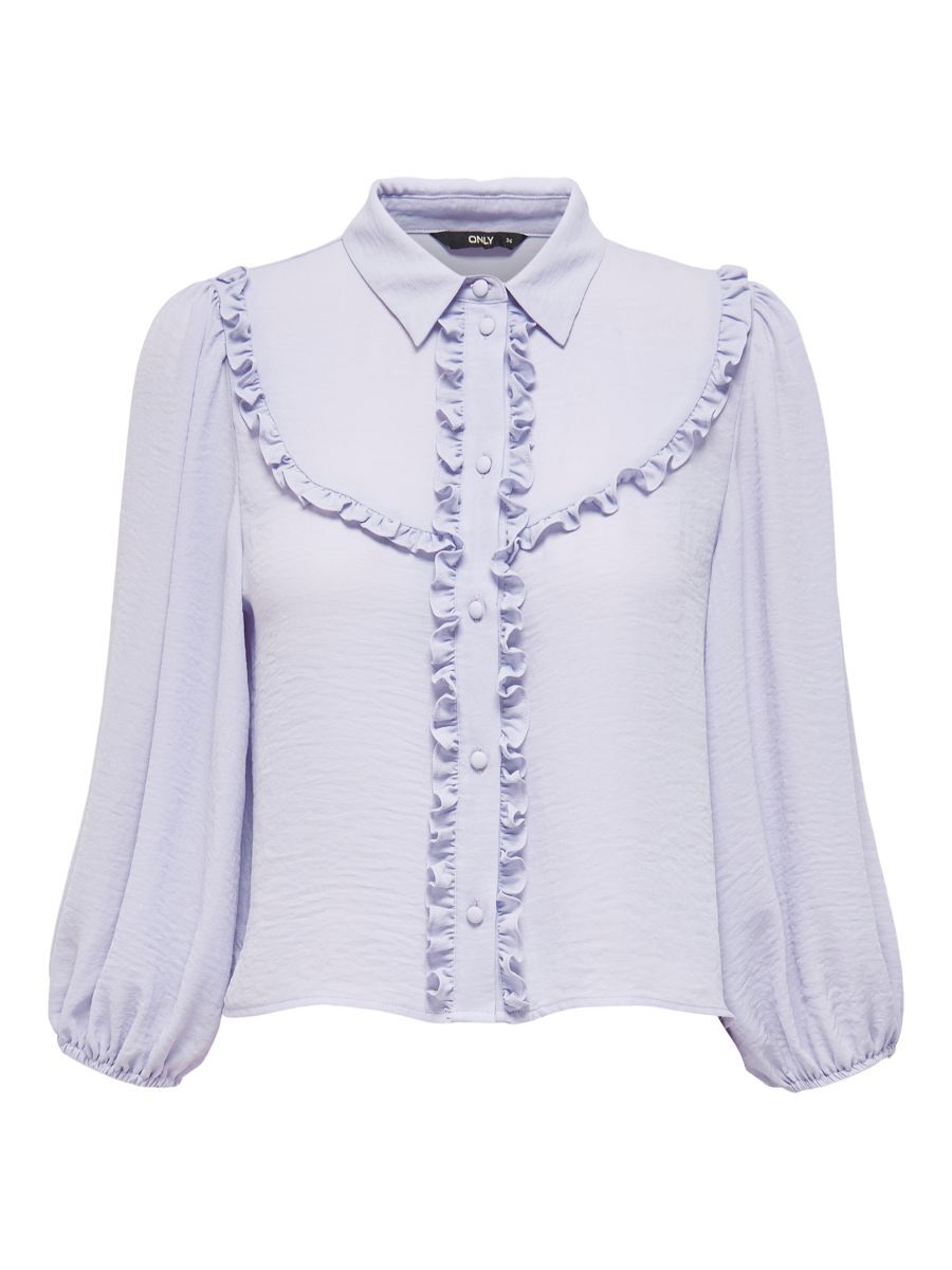 ONLY 4/5-ärmelige Rüschen- Hemd Damen Violett günstig online kaufen