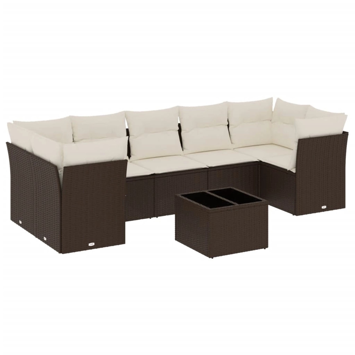 vidaXL 8-Tlg Garten-Sofagarnitur mit Kissen Braun Poly Rattan 3249132 günstig online kaufen