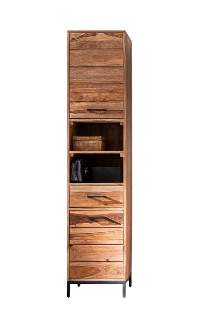 Main Möbel Vitrine Badhochschrank 40x180cm 'Hudson' Sheesham gebeizt günstig online kaufen