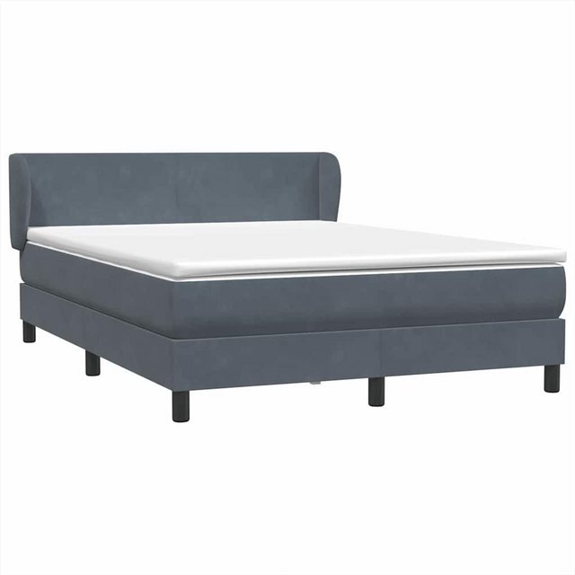 vidaXL Bett Boxspringbett mit Matratze Dunkelgrau 160x210 cm Samt günstig online kaufen