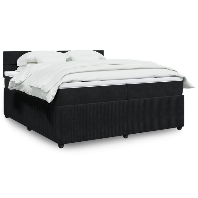 vidaXL Boxspringbett, Boxspringbett mit Matratze Schwarz 200x200 cm Samt günstig online kaufen