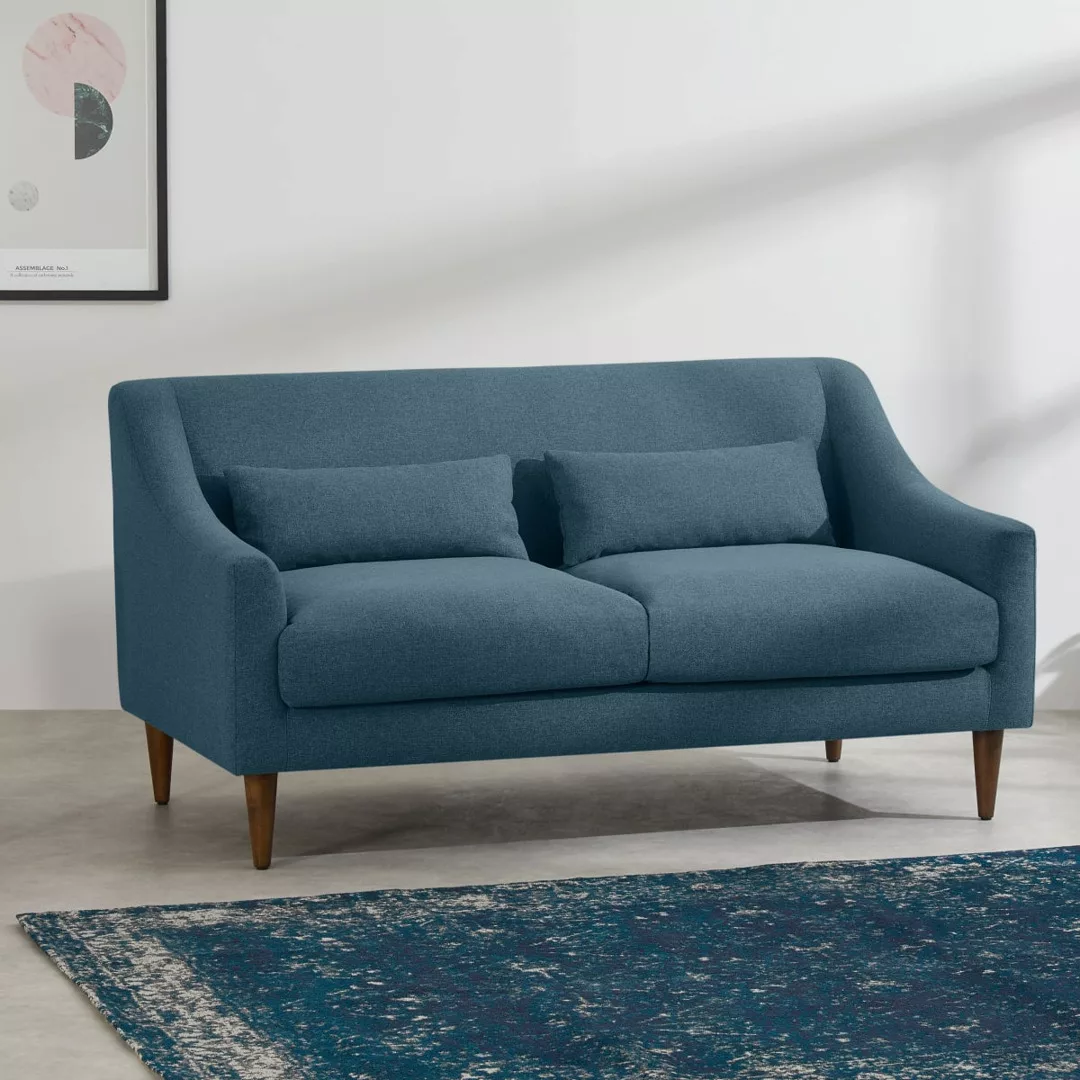 Herton 2-Sitzer Sofa, Orleansblau - MADE.com günstig online kaufen