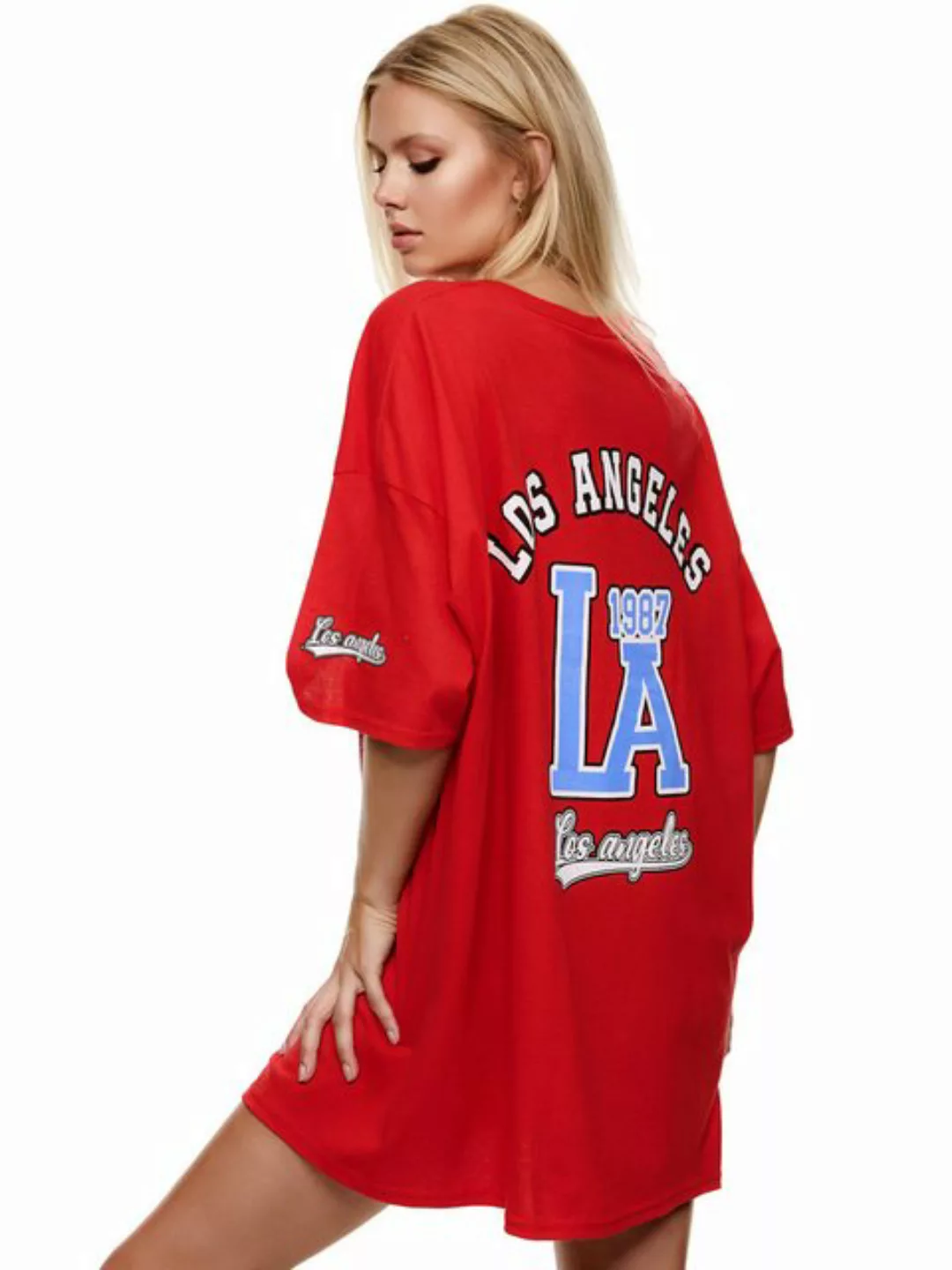 Worldclassca T-Shirt Worldclassca Oversized LA Los Angeles Print T-Shirt la günstig online kaufen